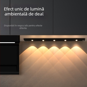 Lampă Cat Eye cu senzor de mișcare, fără fir, pentru hol, dulap și garderobă, bandă LED nervurată