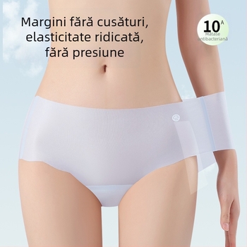 Lenjerie intimă de damă din ice silk pentru vară, zonă antibacteriană, confortabilă și respirabilă, chiloți triunghiulari fără cusături, fără linii vizibile