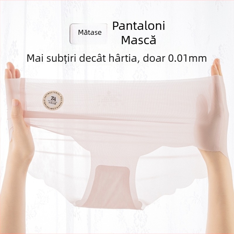 Chiloți femei din mătase de gheață pentru fitness și yoga – design 3D cu șolduri piersică, talie medie, respirabili, uscare rapidă, invizibili sub haine