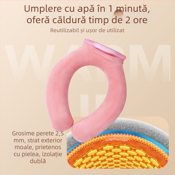 Borcă de apă în formă de U pentru gât, design suspensiv, utilizare dublă cald/rece, PVC cu diametru mare