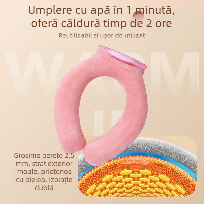 Borcă de apă în formă de U pentru gât, design suspensiv, utilizare dublă cald/rece, PVC cu diametru mare