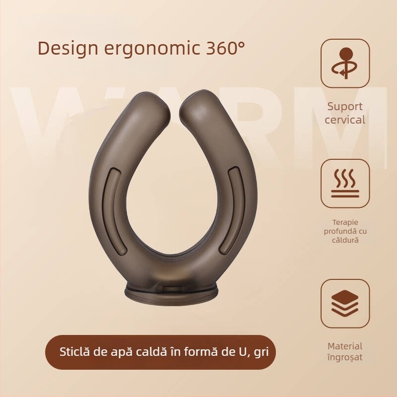 Borcă de apă în formă de U pentru gât, design suspensiv, utilizare dublă cald/rece, PVC cu diametru mare