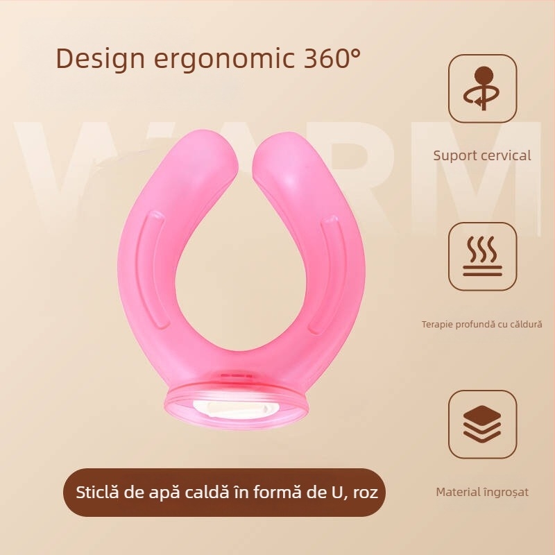 Borcă de apă în formă de U pentru gât, design suspensiv, utilizare dublă cald/rece, PVC cu diametru mare