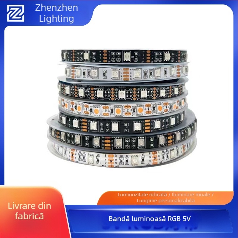 Bandă LED RGB de 5V, 2835/5050 – tensiune redusă, iluminare de fundal pentru TV și carcasa PC, iluminare ambientală, rezistentă la apă