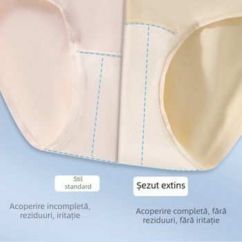 Chiloți de femei din bumbac, talie medie, respirabili, căptușeală antibacteriană la zonă, țesătură moale, 90–95% bumbac