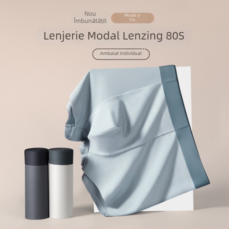 Boxeri premium pentru bărbați din Lenzing Modal, 80 fire, talie medie, respirabili, mărime mare