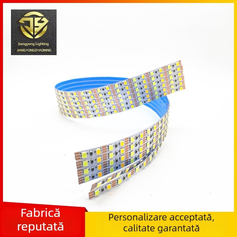 Bandă LED bidirecțională pentru oglinda de machiaj, 120 LED, lățime 5 mm, 2835 SMD, RGB, reglaj continuu al luminozității