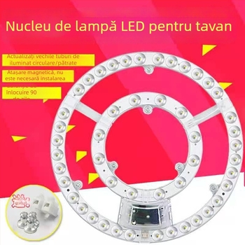 Lumină LED de plafon cu panou circular magnetic, bandă LED și cipuri LED, iluminare cu protecție pentru ochi pentru living și dormitor