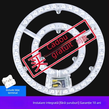 Lumină LED de plafon cu panou circular magnetic, bandă LED și cipuri LED, iluminare cu protecție pentru ochi pentru living și dormitor