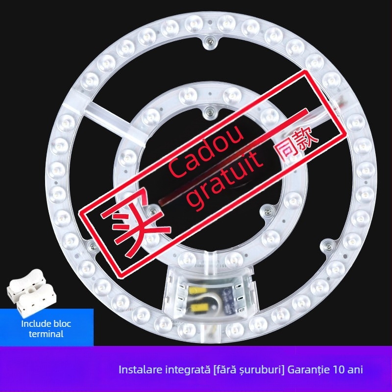 Lumină LED de plafon cu panou circular magnetic, bandă LED și cipuri LED, iluminare cu protecție pentru ochi pentru living și dormitor
