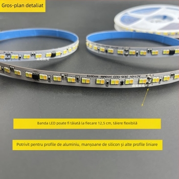 Bandă LED dual-color de 110V, conectare directă, fără driver, reglare intensitate, interior, 192 LED-uri (SMD 3528)