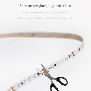 Bandă LED de 24V pentru tavan, temperatură de culoare duală și reglaj tri-color, compatibil DALI 0-10V, SMD LED, 12 W/m, 50.000 h