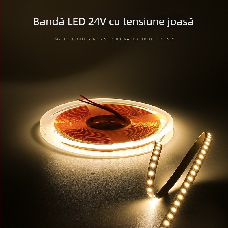 Bandă LED de 24V pentru tavan, temperatură de culoare duală și reglaj tri-color, compatibil DALI 0-10V, SMD LED, 12 W/m, 50.000 h