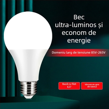 Bec LED, AC 85-265V, Bază E27, Iluminare în trei culori, Înaltă luminozitate, Economie de energie, Diapazon larg de tensiune