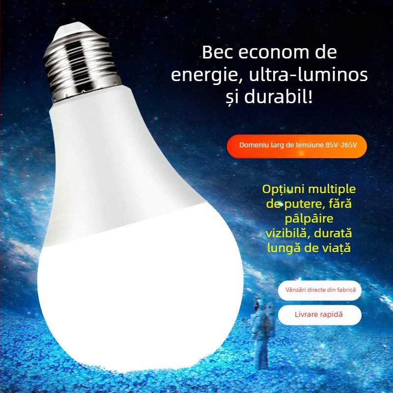 Bec LED, AC 85-265V, Bază E27, Iluminare în trei culori, Înaltă luminozitate, Economie de energie, Diapazon larg de tensiune