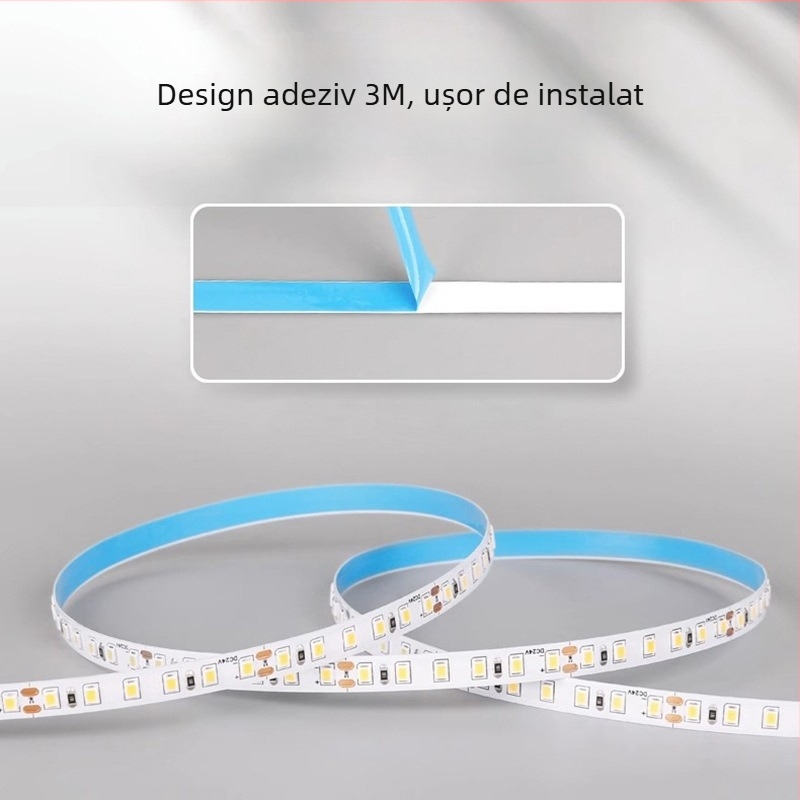 Bandă LED Osram, CRI înalt, 24V tensiune joasă, iluminat interior, lățime 8 mm, 120 LED-uri (2835), fascicul 120°, CRI 90, model 24v-8mm-120LED, fără reglaj
