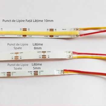 Bandă LED COB de 24V, dimabilă, cu opțiuni de trei culori și bandă LED bi-color, autoadezivă, iluminare interioară sufragerie