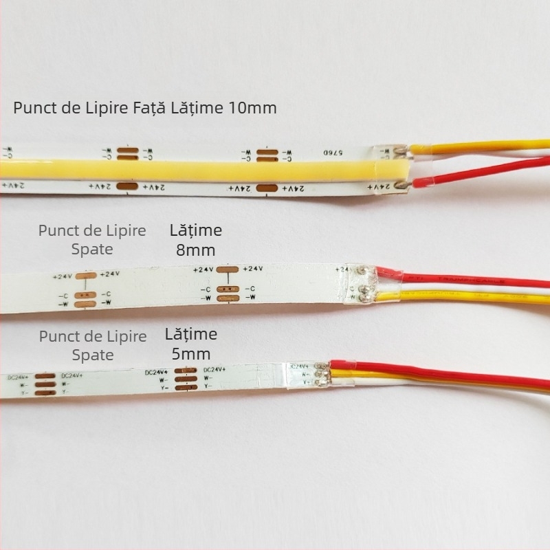 Bandă LED COB de 24V, dimabilă, cu opțiuni de trei culori și bandă LED bi-color, autoadezivă, iluminare interioară sufragerie
