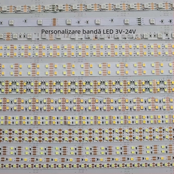 Bandă LED 2835, 5V, 30–120 LED, bi-color pentru decor interior, reglabilă, lungime 5–10 m, unghi fascicul 120°, CRI 80