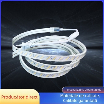 Bandă LED 220V, 3030 LED-uri, trei rânduri, ultra‑luminoasă, iluminare de tavan rezistentă la apă pentru locuințe și spații comerciale, interior/exterior, 24V–36V