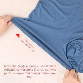 Boxeri pentru bărbați, mărime plus, talie înaltă, croială lejeră, modal respirabil