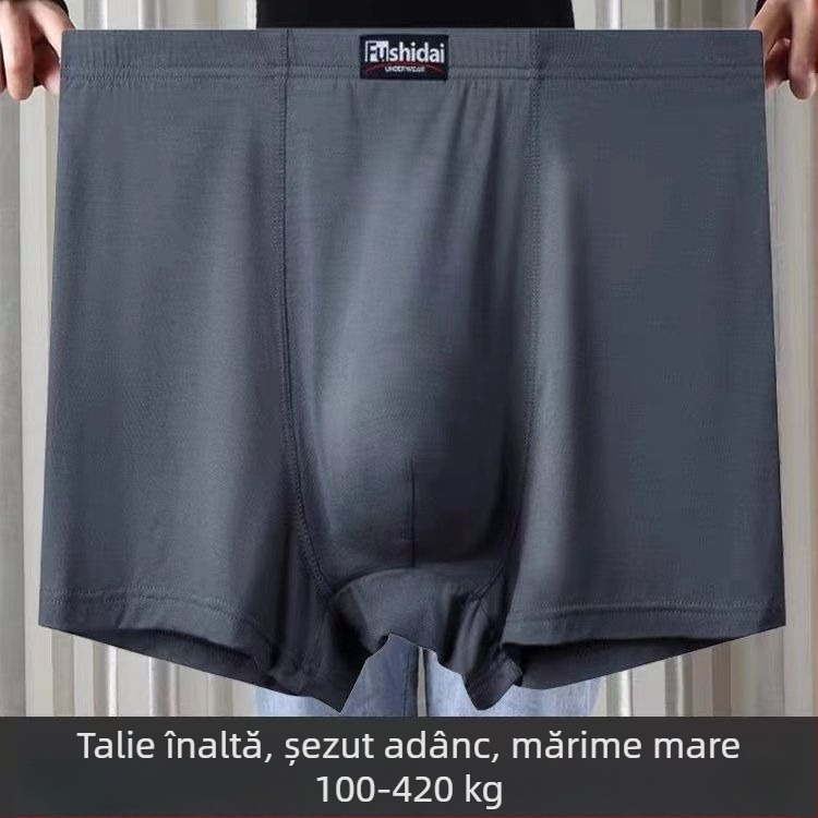 Boxeri pentru bărbați, mărime plus, talie înaltă, croială lejeră, modal respirabil