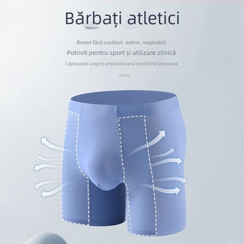 Boxeri sport pentru bărbați, din modal, cu croială extinsă, ușori și respirabili, pentru alergare și fitness vara
