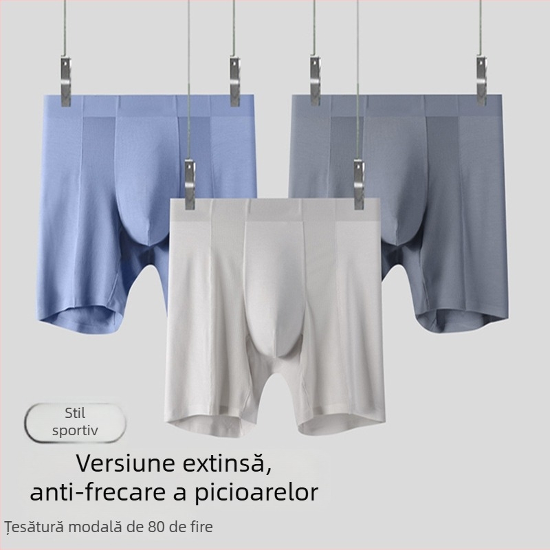 Boxeri sport pentru bărbați, din modal, cu croială extinsă, ușori și respirabili, pentru alergare și fitness vara