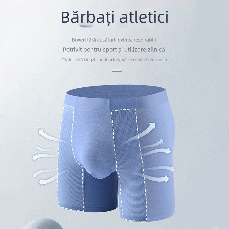 Boxeri sport pentru bărbați, din modal, cu croială extinsă, ușori și respirabili, pentru alergare și fitness vara
