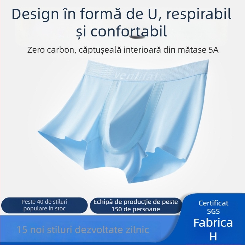 Boxeri pentru bărbați din Modal, vară: subțiri, respirabili, antibacterieni, croială lejeră, talie medie, mărime mare, culoare solidă