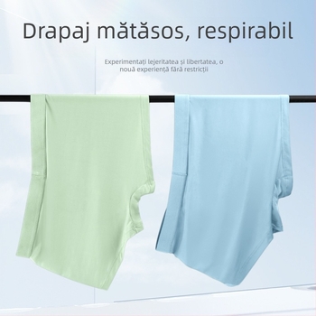 Boxeri bărbătești din ice silk, respirabili, antibacterieni, talie medie, culoare solidă