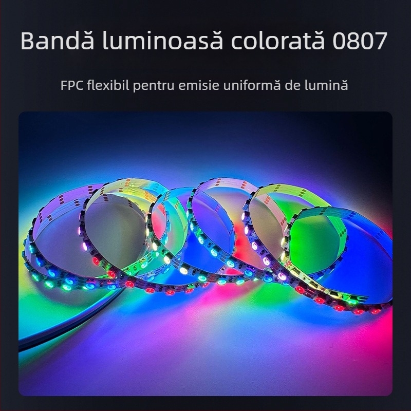 Bandă LED de 5 mm, model 0807, bandă liniară moale, programabilă cu telecomandă