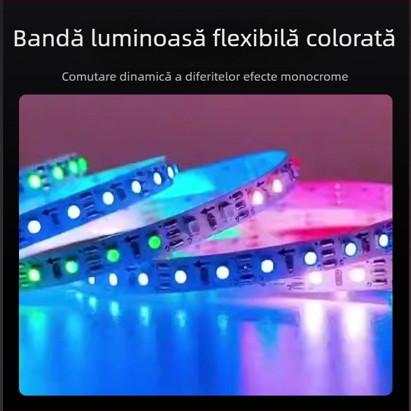 Bandă LED de 5 mm, model 0807, bandă liniară moale, programabilă cu telecomandă