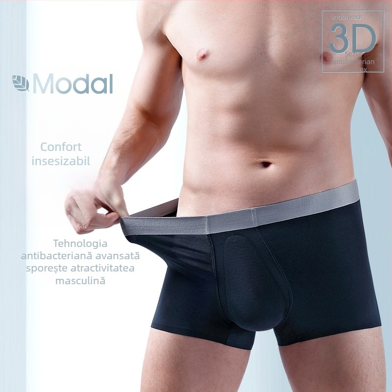 3D latex 60 modal boxeri pentru bărbați, confortabile, respirabile, cu ioni de cupru antibacterieni, fără cusături