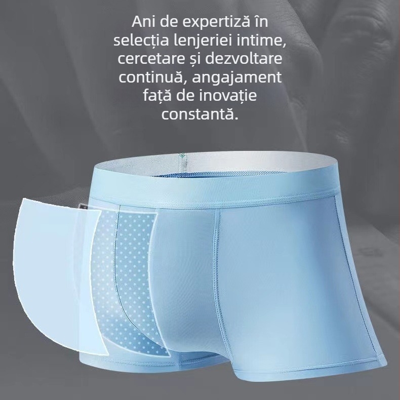 Boxeri pentru bărbați din ice silk, fără cusături, croi lejer, pentru vară, ultra-subțiri, răcoroase, respirabile, uscare rapidă, talie medie