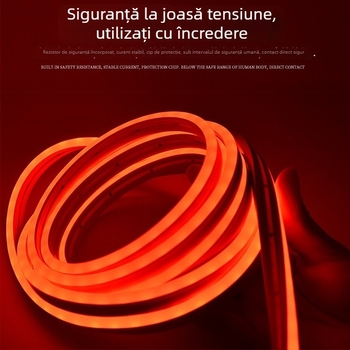 Bandă LED din silicon impermeabilă 5050 RGB, autoadezivă, 12V, bandă liniară, dimmabilă, iluminare înaltă