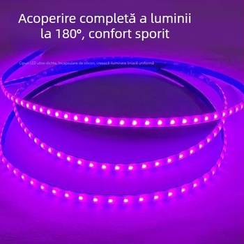 Bandă LED COB ultra-îngustă, 5V, 5 mm RGB, cu schimbare de culoare pentru iluminare ambientală în interiorul mașinii
