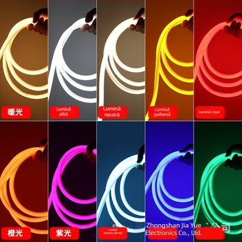 Bandă LED neon circulară, 14 mm, 220V, flexibilă, impermeabilă pentru exterior, iluminare la 360°