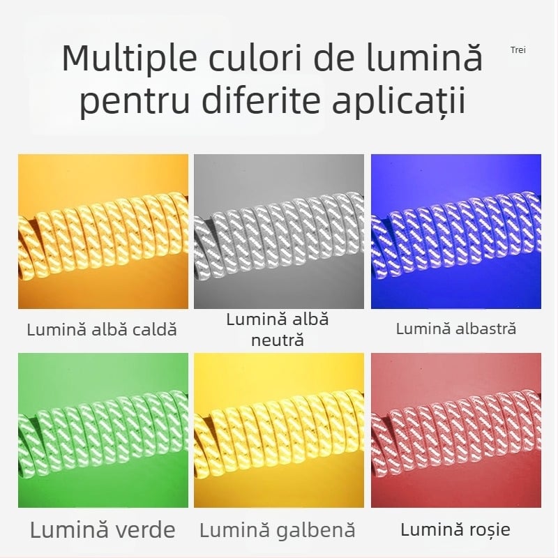 Bandă LED pentru exterior, impermeabilă, cinci rânduri, 320 LED-uri, 16W, unghi fascicul 120°, cipuri LED Philips 2835