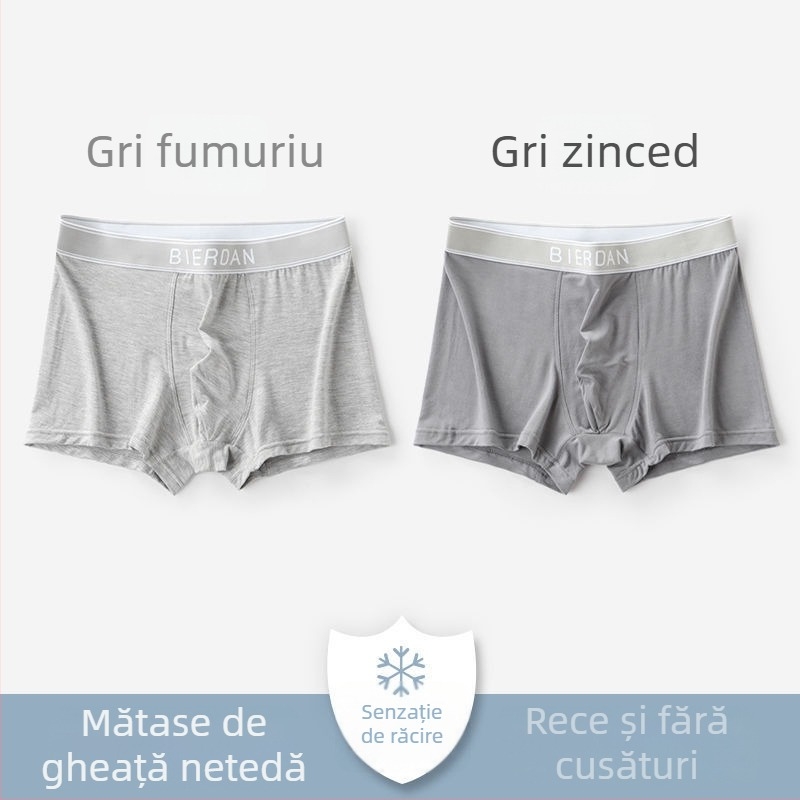 Boxeri pentru bărbați din modal, talie medie, în nuanțe Morandi, textură moale, imprimeu