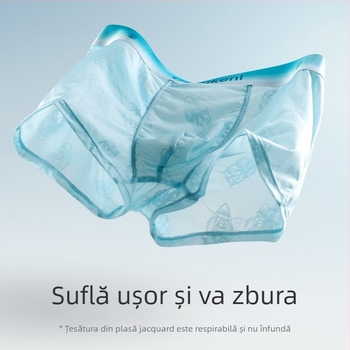 Boxeri bărbați Ice Silk, uscare rapidă, ultra-subțiri, respirabili, jacquard cu imprimeu animal