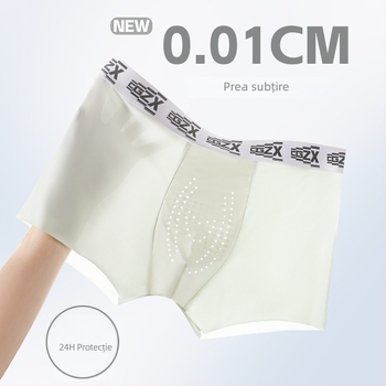 Boxeri bărbați din ice silk antibacterian, respirabili, uscare rapidă, cu plasă