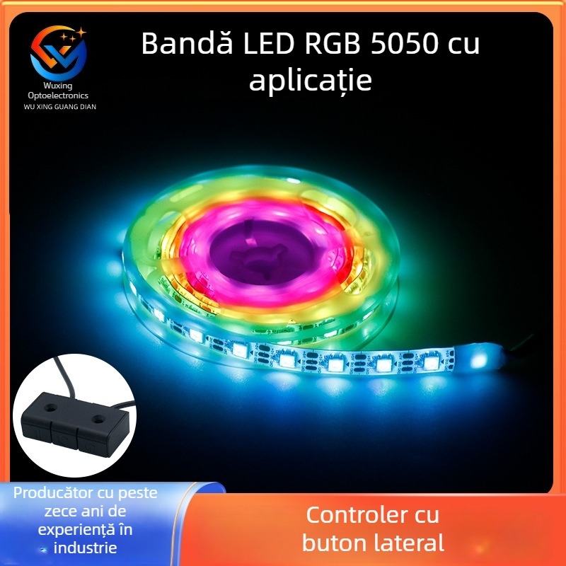 Bandă LED RGB 12V, 5050, set cu 24 de taste, iluminare cu schimbare de culoare