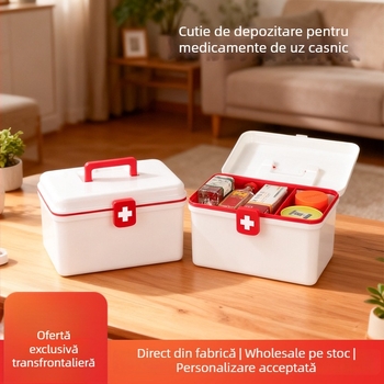 Cutie pentru medicamente, trusă de prim ajutor pentru uz casnic, capacitate mare și logo personalizat