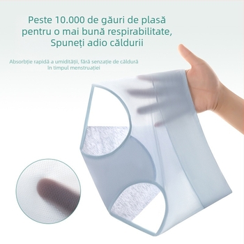Ice Silk chiloți de menstruație pentru femei, protecție împotriva scurgerilor în timpul menstruației, talie înaltă, respirabili și confortabili