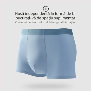 Lenjerie intimă masculină 2025 - model nou, căptușeală în zona genitală din mătase mulberry, antibacteriană, respirabilă, plăcută la atingere, material modal