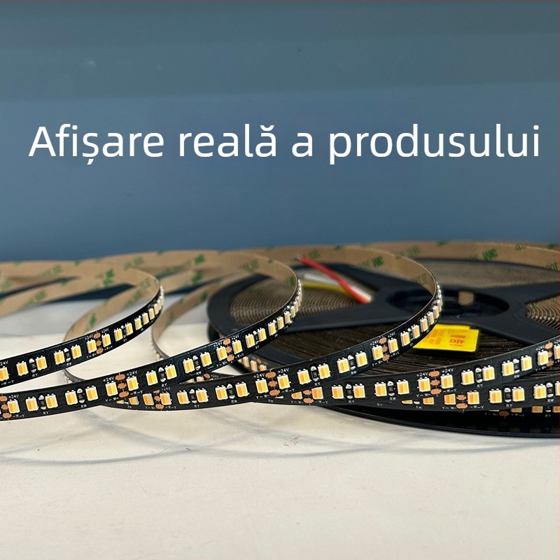 Bandă LED dual-color de 24V, 20 m, cu 180 LEDuri, 3 fire, reglabilă în intensitate și culoare prin sistem inteligent