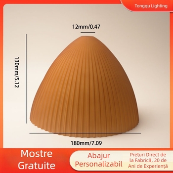 Abajur de sticlă suflată galben, conic