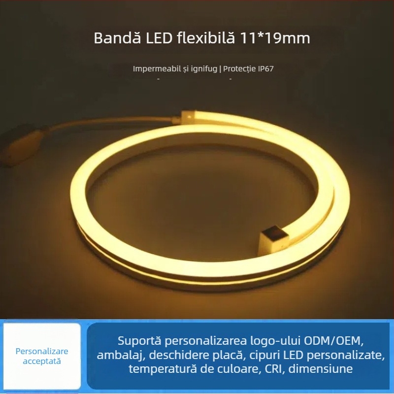 Bandă neon RGB pentru exterior, IP65, PVC neon, bandă LED