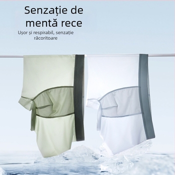Boxeri de bărbați din ice silk, ultra-subțiri, uscare rapidă, respirabili, fără cusături, culoare solidă, mărime mare
